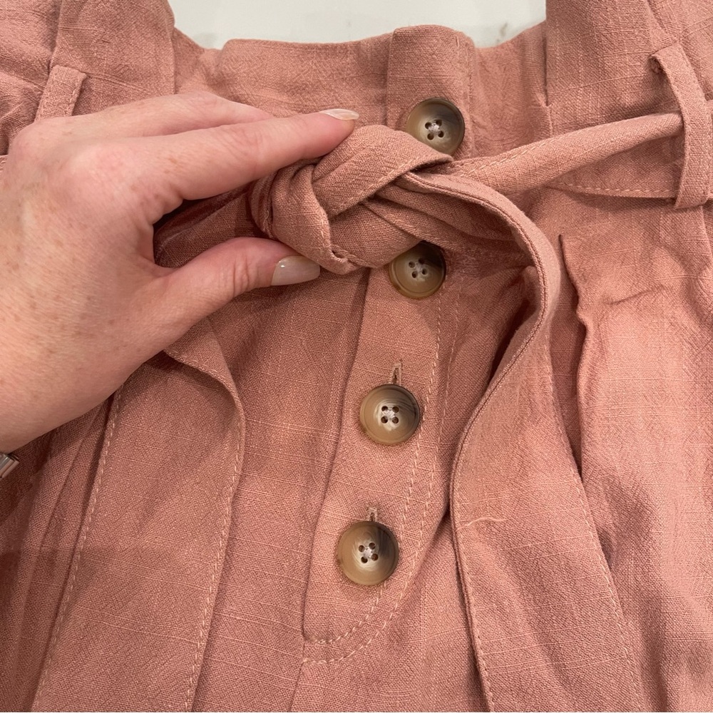 Topshop Blush Pink Casual High Waisted Shorts - Picture 5 of 13